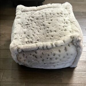 RH Luxurious Faux Fur Pouf